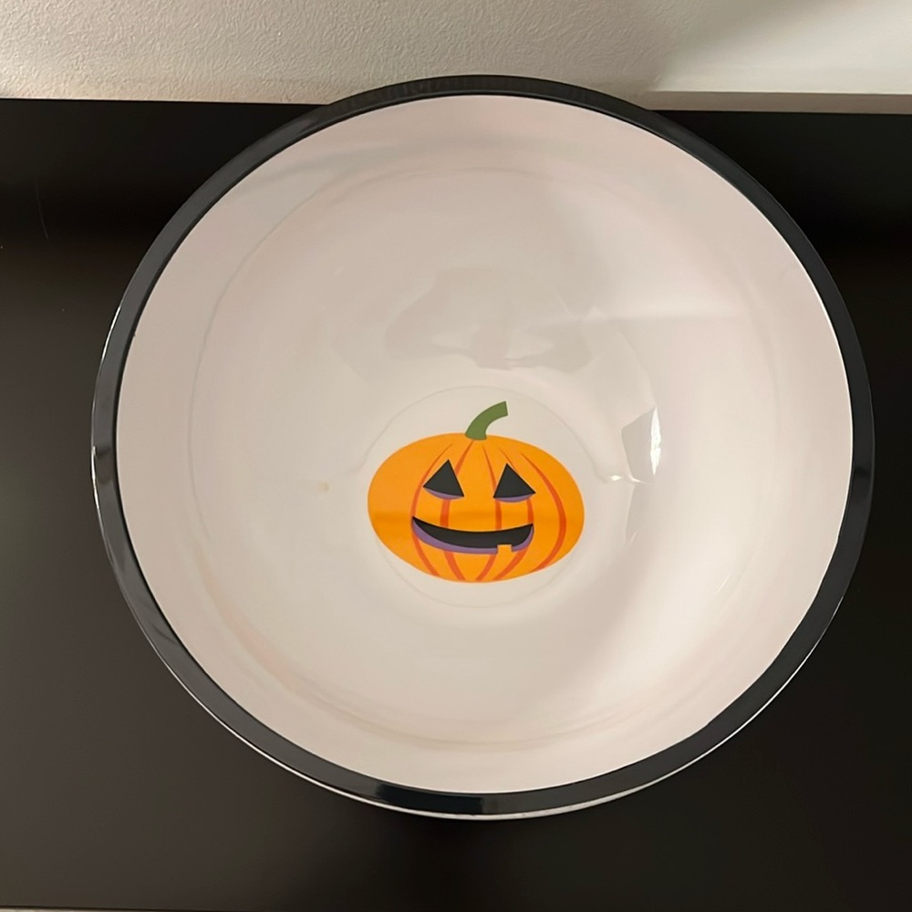 Large Plastic Pumpkin Serving Bowl